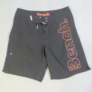 Bench Board short men's size 30 black with orange graphic design